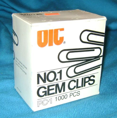 OIC NO.1 GEM CLIPS PC-1 1000 PCS. PAPER CLIPS REG. SIZE, 10 BOXES OF 100 (1000)