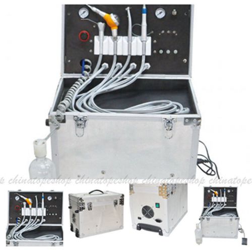 110-220v portable dental turbine unit suction work air compressor 3w syringe 4h for sale