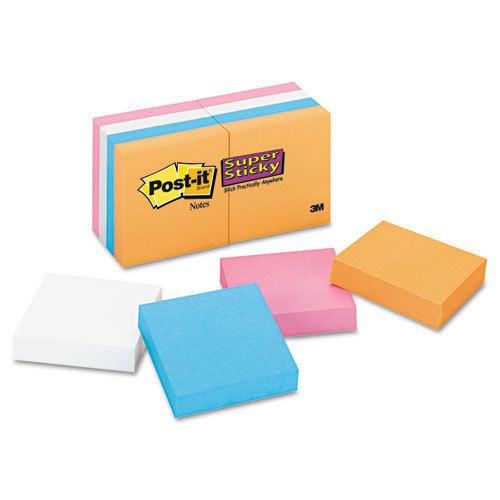 Post-it Notes Super Sticky Pads In Marrakesh Colors, 2 X 2, 90/pad, 8 Pads/pack