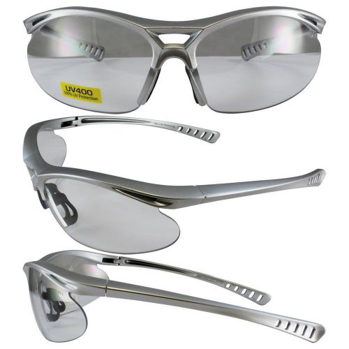 Safety Shop Glasses with Silver Frame and Clear Lenses