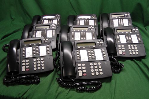 Lot of (8) Avaya 4424D+ Black Office Phones #5127