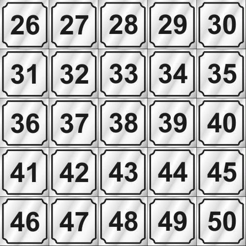 Number Type (26-50)  For Dexter, Wascomat, Speed Queen, Huebsch, Maytag Washer