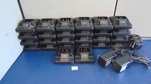 Lot of 26 motorola 2-way radio chargers htn9042a &amp; power supply  powers on s1528 for sale