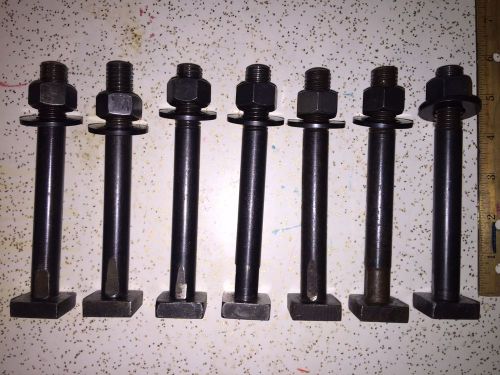 T-Slot Bolts, 7 Pcs, 5/8-11 Tpi, 5 1/2&#034; Long, T Bolts, With Washer + Nut