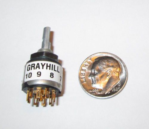 GRAYHILL MINIATURE SEALED ROTARY SWITCH 1 POLE - 10 POSITIONS 1/2&#034; OD #56SD  NOS