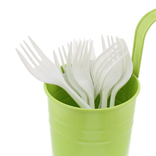 Cibowares medium weight white disposable plastic forks, case of 1,000 for sale