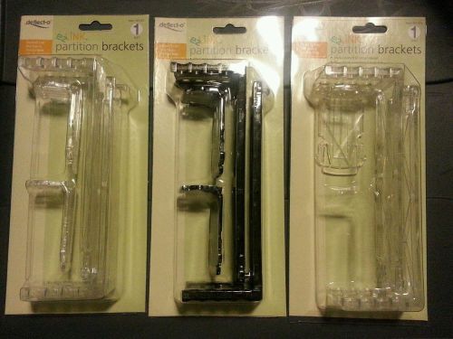 Mount Wall Files  Partition Brackets, 391301 clear/ black lot of 3 packages