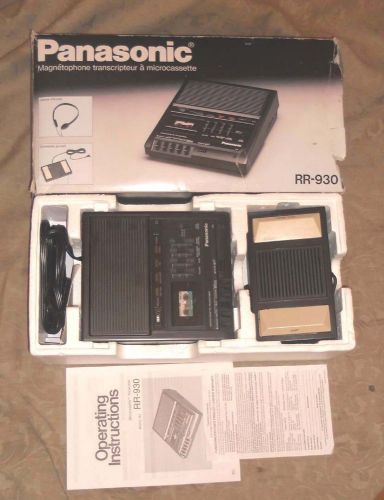 PANASONIC RR-930 MICROCASSETTE TRANSCRIBER RECORDER WITH FOOT PEDAL NEW IN BOX