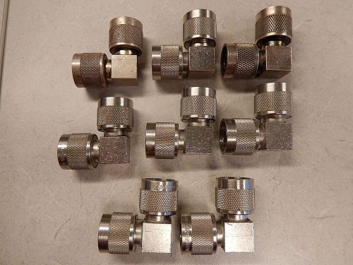 LOT OF 8 RIGHT ANGLE 90 DEGREE N MALE ADAPTERS VARIOUS BRANDS   616