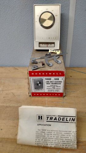 Honeywell T498C 1008 1 line volt electic hear thermostat - A