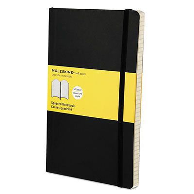 Classic Softcover Notebook, Squared, 8 1/4 x 5, Black Cover, 192 Sheets, 1 Each