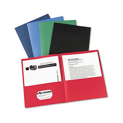 Two-Pocket Folder, 20-Sheet Capacity, Assorted Colors, 25/Box
