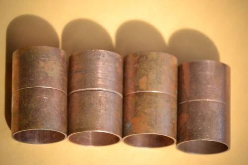 ( 4)   1&#034; CxC couplings with stop  sweat x sweat 1&#034; copper pipe New old stock