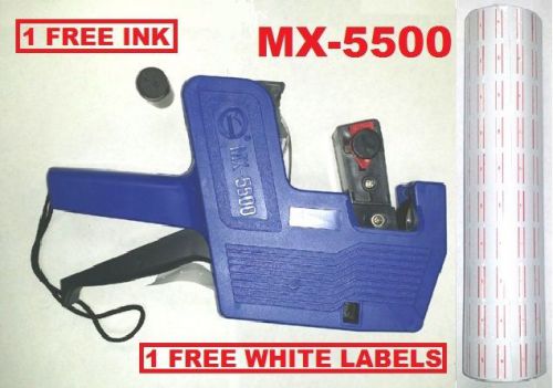 MX-5500 8 Digits Price Tag Gun + 5000 White with Red lines  labels +1 Ink