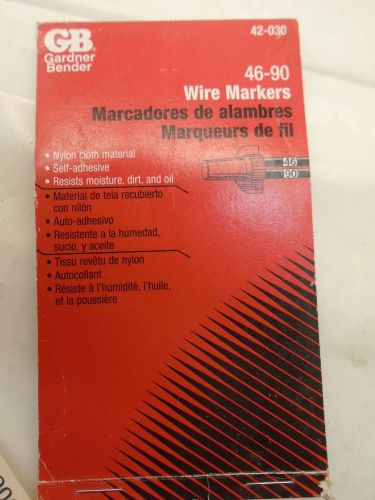 Gardner Bender 42-030 Wire Marker Booklet, 46 - 90, 10/Ea per book LOT OF 10