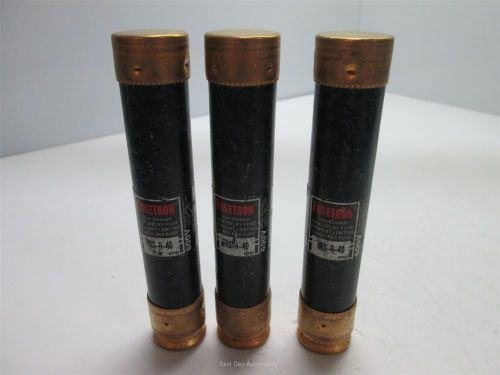 Lot of 3 bussmann frs-r-40 time-delay fuses, dual element, 600vac, 300vdc, 40a for sale