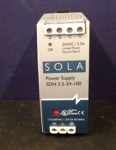SOLA SDN 2.5-24-100P POWER SUPPLY, ,115/230 VAC, 24 VDC