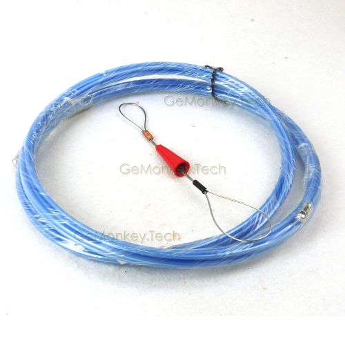 10M/32Ft 3.7mm Fiber Optic Cable Pulling Puller Blue Steel Electrician Wire