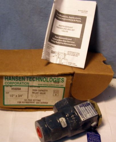 ** hansen - high capacity relief valve - h5600a - 1/2 x 3/4 - 250 psi - new for sale
