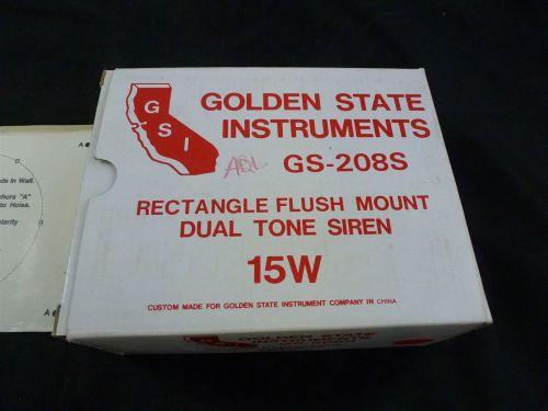 Golden State GS-208S Rectangle Flush Mount Dual Tone Siren 15W NEW