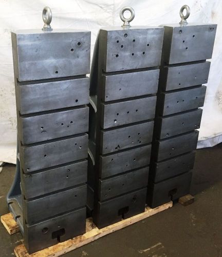 ANGLE PLATES CAST IRON SET OF (3) WITH T-SLOTS 12 1/2 X 18 X 42