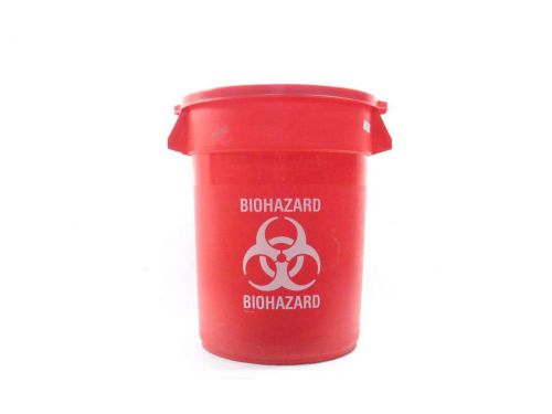 New rubbermaid 2632 2631 brute 32 gallon biohazard container w/ lid d509831 for sale