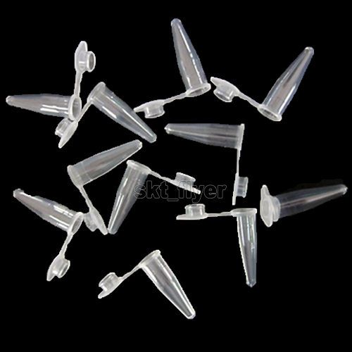100pcs 0.2ml Cylinder Bottom Micro Centrifuge Tubes w Caps Clear PP