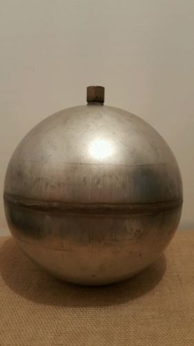 Used 10&#034; dia industrial heavy  float ball round stainless steel  steampunk decor for sale