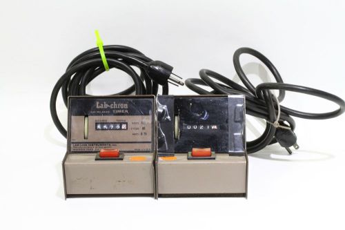 LOT OF (2) LAB-CHRON &amp; UNKNOWN CAT. NO 1402 TIMER VINTAGE TIME TEST EQUIPMENT