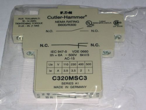 Eaton cutler-hammer,  auxiliary contact block for manual starter, c320msc3 for sale