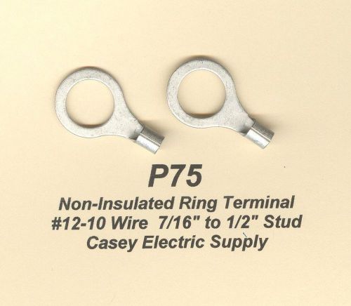25 Non Insulated RING Terminal Connectors #12-10 Wire AWG 1/2&#034; Stud MOLEX
