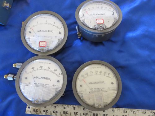 4 DWYER MAGNEHELIC INCHES OF WATER PRESSURE GAUGES 15 PSIG