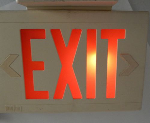 Dual Lite Hanging Exit Sign Light, Tested Working 13&#034; x 9&#034;