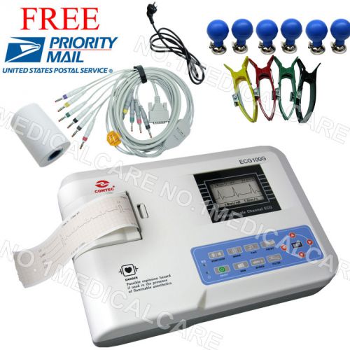 USA FDA Promotion ECG electrocardiograph, 1 Channel 12 lead ECG Machine ECG100G