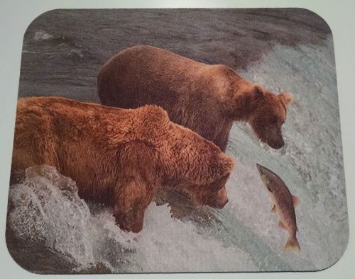 New mouse pad home office brown bear in alaska fishing at brooks falls katmai for sale