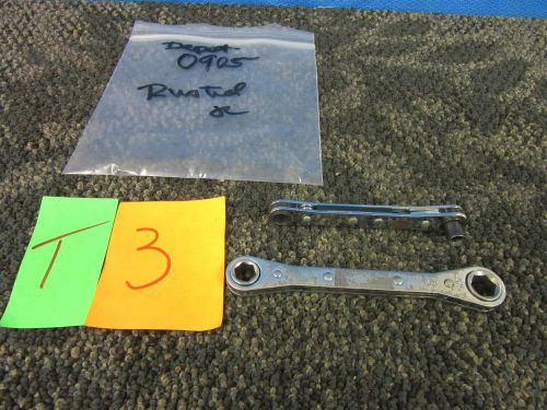 2 SAE STANDARD RATCHETING BOX WRENCH 7/16 3/8 5/16 11/32 USA MILITARY SURPLUS