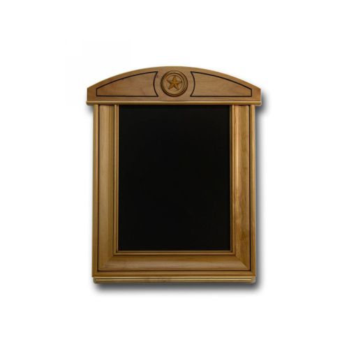 Chalkboard w/ Texas Star Hand Carved Solid Alder Wood -Natural Finish with Tray