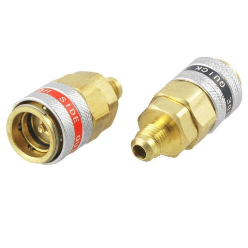 Set of 2 fafada qc12 r134a auto quick coupler low &amp; high side for 1/4&#034; sae hoses for sale