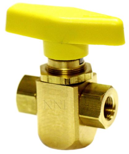 1/8&#034; female npt 3 way brass l- port ball valve panel mount option for sale