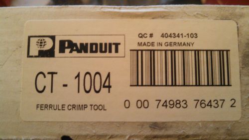 NIB Panduit CT-1004 Ferrule Crimp Tool