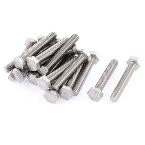 M6 x 35mm metric 304 stainless steel fully threaded hex head screw bolt 20 pcs for sale