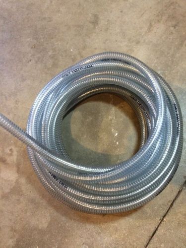 50 Ft 0.50&#034; ID 0.74 OD VACUUM FEED TUBE VARDEX PVC/WIRE TUBING CLEAR