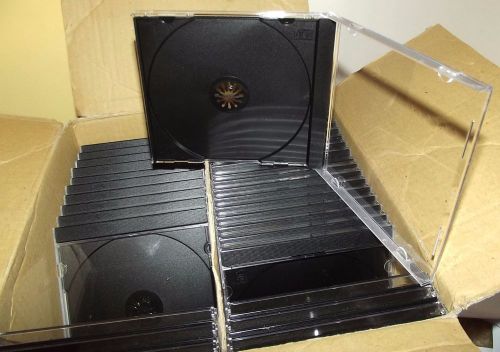 35 JEWEL CD CASES ~ NIB ~BLACK CLEAR dvd case HIGH IMPACT PLASTIC standard