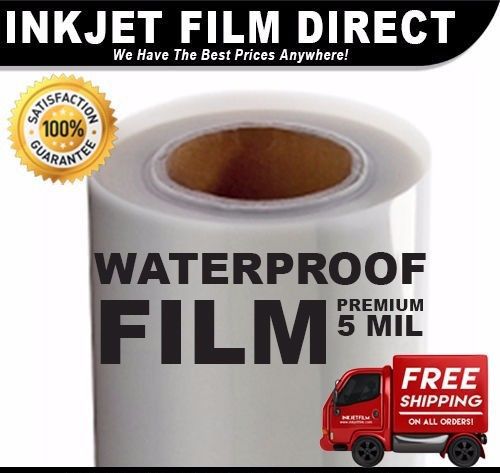 5 MIL - Waterproof Inkjet Film Transparency 17&#034; X 100&#039; 1-Roll