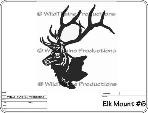 DXF File Elk Mount #6 CNC Plasma Laser Water-jet Router dxf Vector cnc wall art