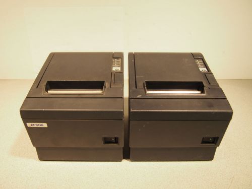 Lot of 2 epson m129c tm t88iiip receipt printer pos black parallel tested for sale