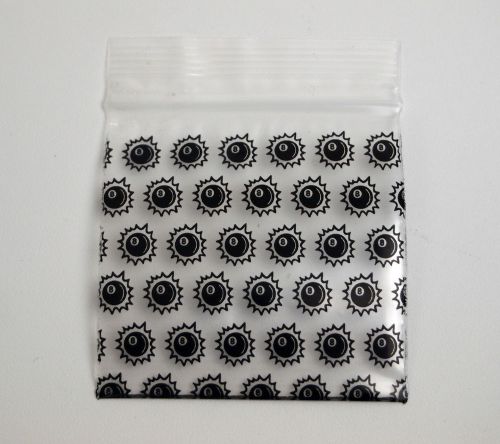 2000pcs PLASTIC BAG 2&#034; x 2&#034; zip lock small poly mini bags clear Eight Ball 8