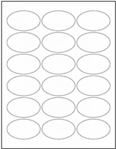 5 Sheets  2.5&#034; X 1.5&#034; Oval Label Sheets White 18/Sheet