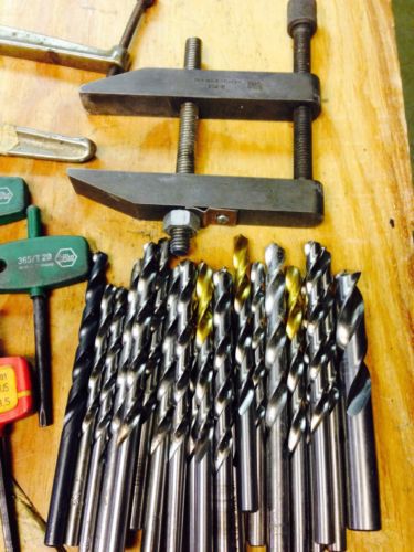 Lot of machinist tools Drills,toolmaker clamps, insert wrenches, reamer