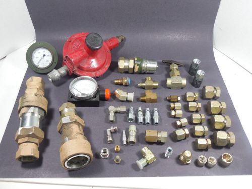 MIXED LOT INDUSTRIAL FITTINGS MC CONNECTORS GAUGES GAS REGULATOR PARTS NEW USED